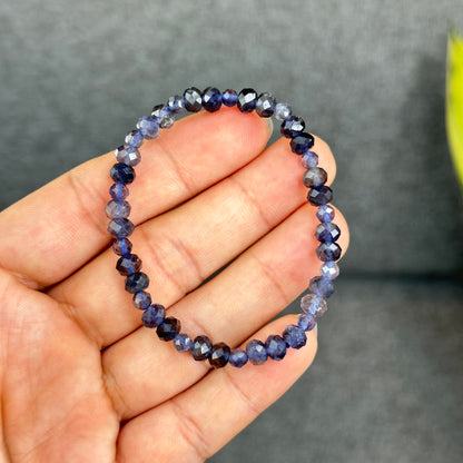 Natural Iolite Mixed Bracelet Size 6mm and 4 mm