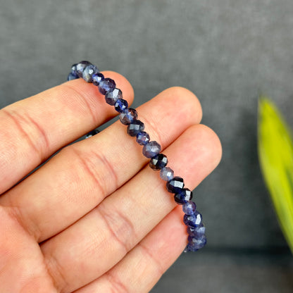 Natural Iolite Mixed Bracelet Size 6mm and 4 mm