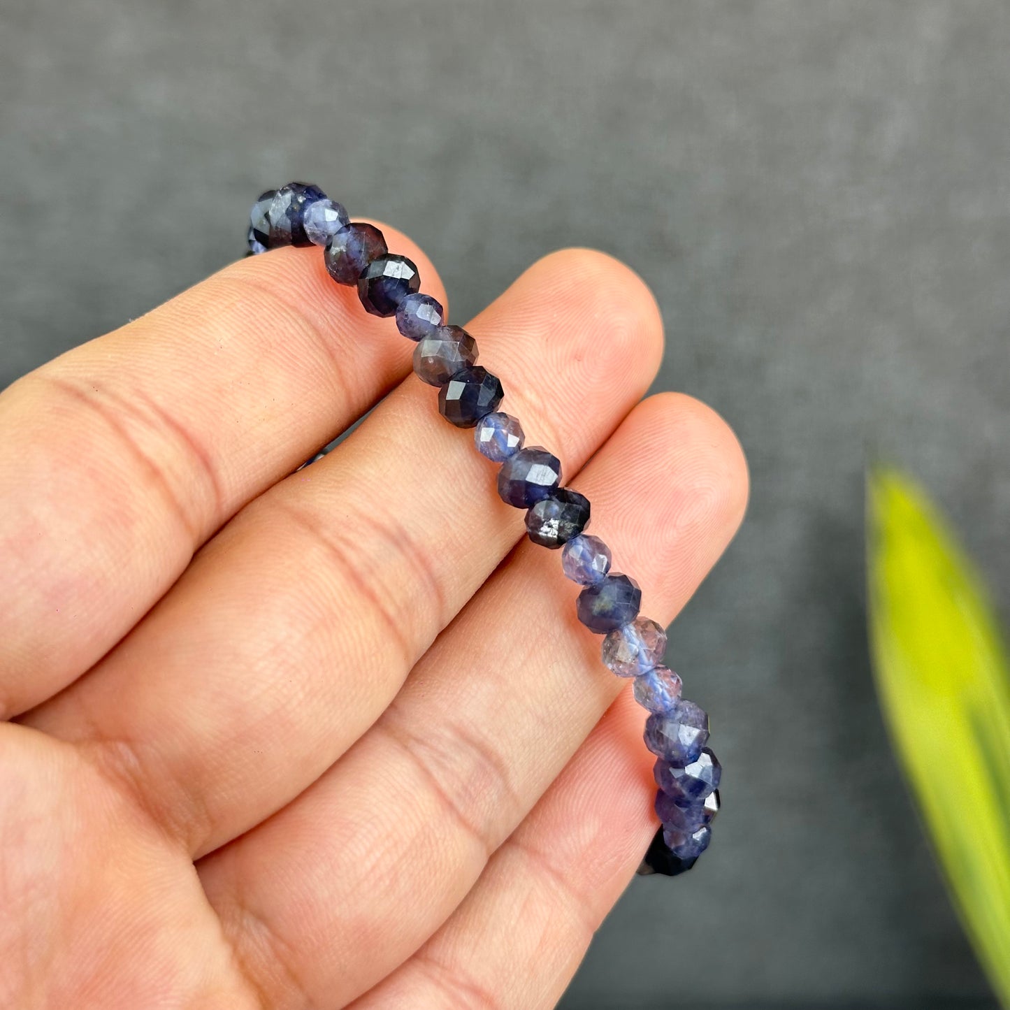 Natural Iolite Mixed Bracelet Size 6mm and 4 mm