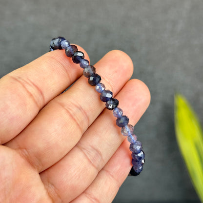 Natural Iolite Mixed Bracelet Size 6mm and 4 mm