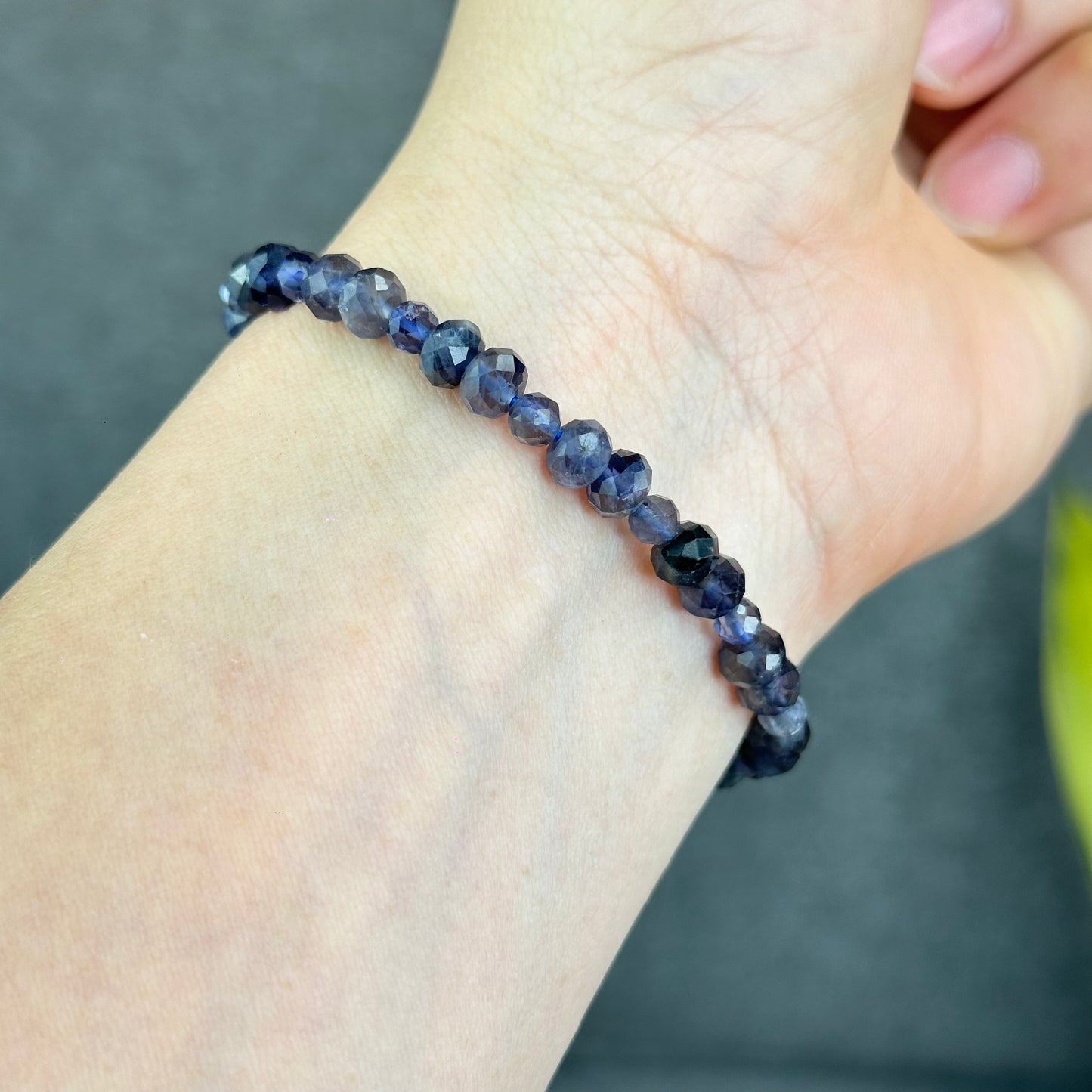 Natural Iolite Mixed Bracelet Size 6mm and 4 mm