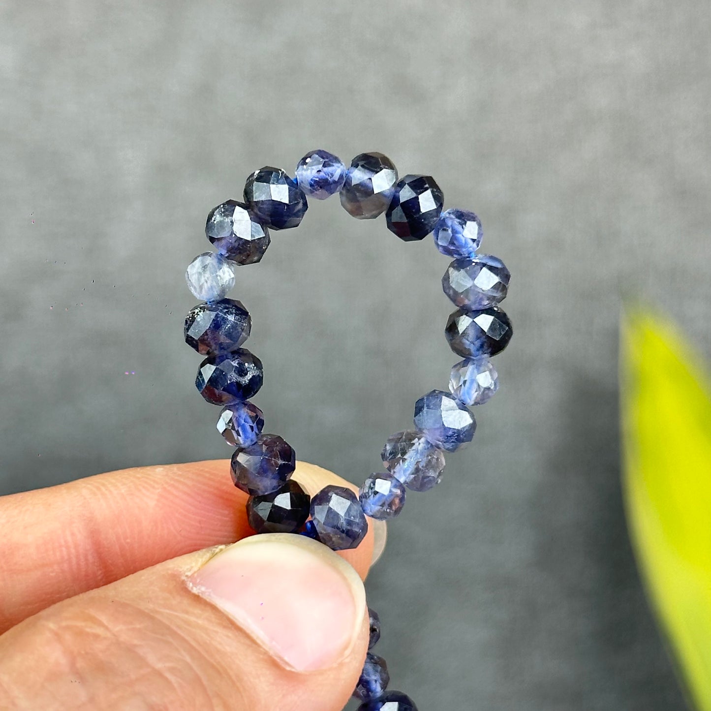 Natural Iolite Mixed Bracelet Size 6mm and 4 mm