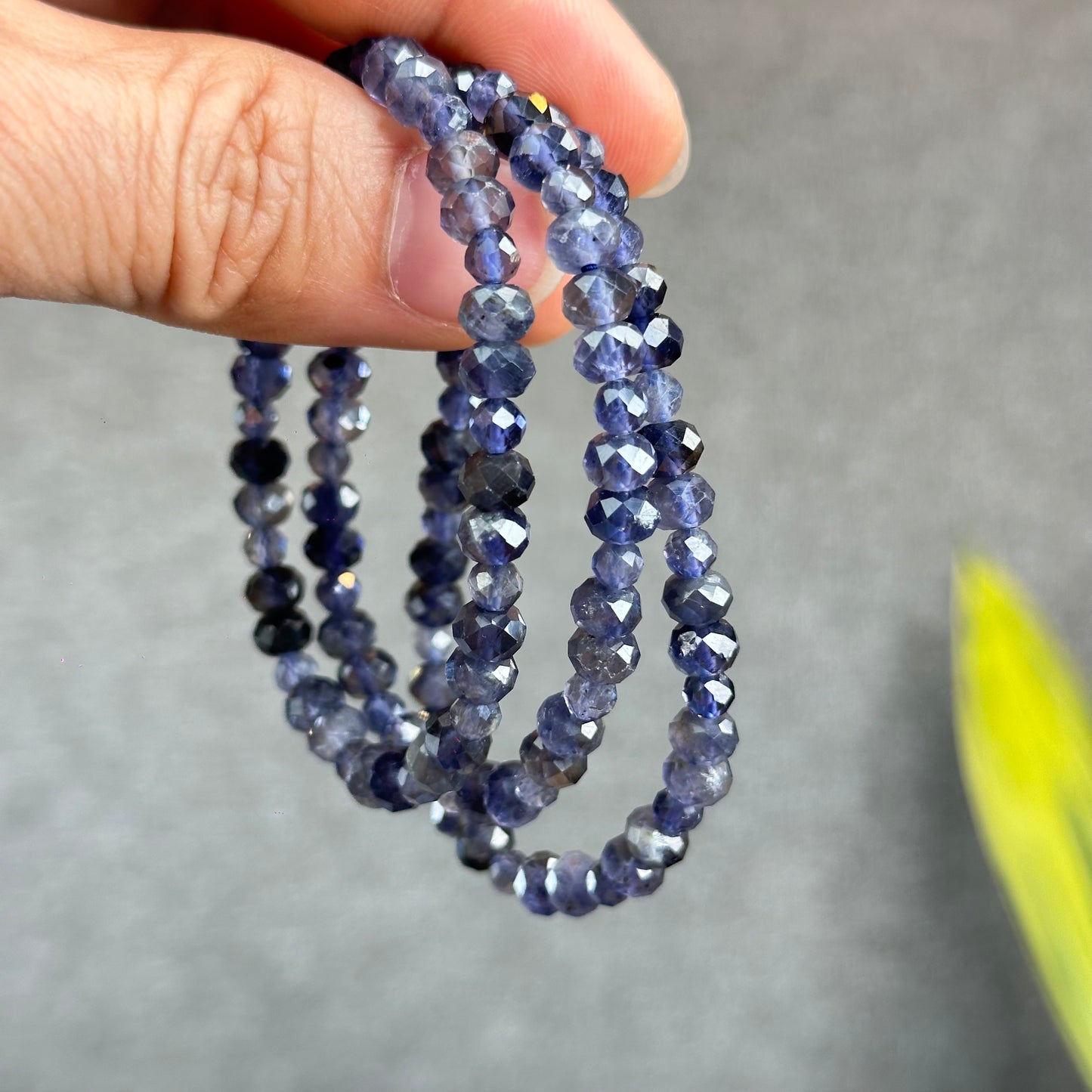 Natural Iolite Mixed Bracelet Size 6mm and 4 mm