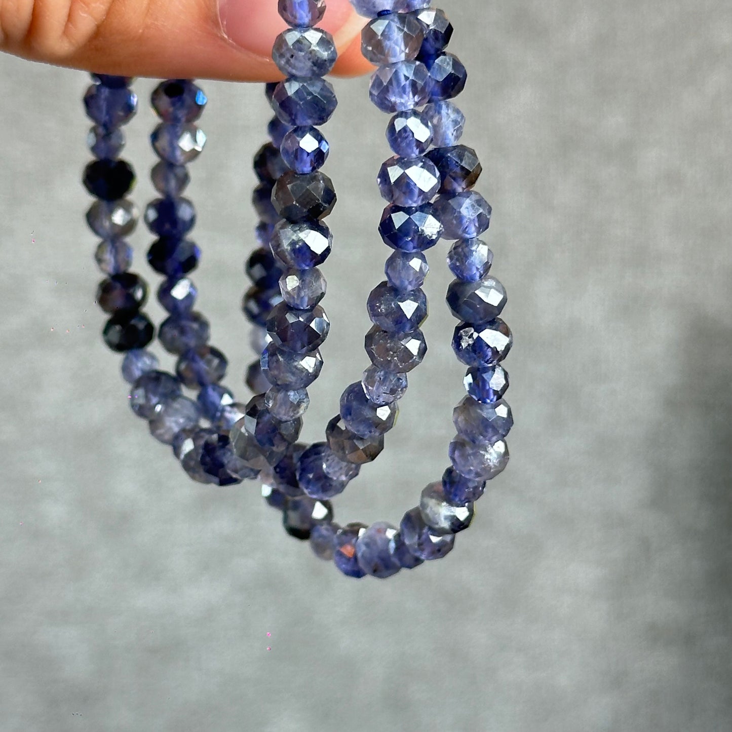 Natural Iolite Mixed Bracelet Size 6mm and 4 mm