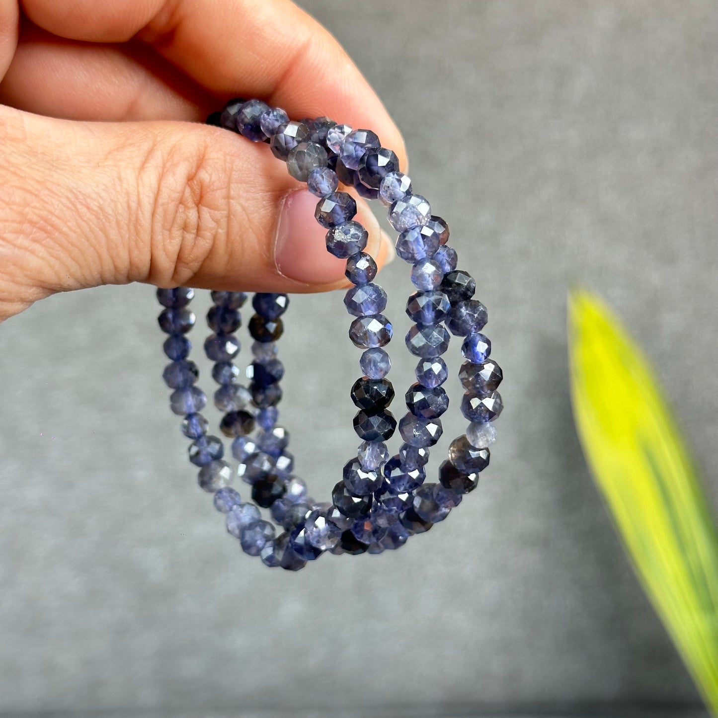 Natural Iolite Mixed Bracelet Size 6mm and 4 mm