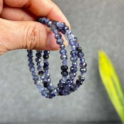 Natural Iolite Mixed Bracelet Size 6mm and 4 mm