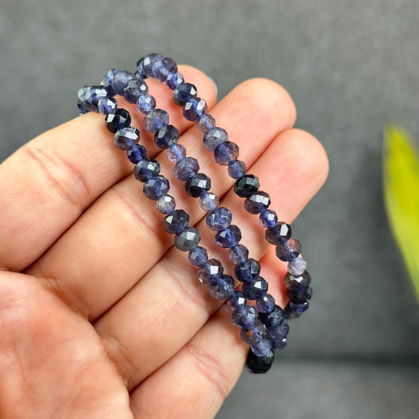 Natural Iolite Mixed Bracelet Size 6mm and 4 mm