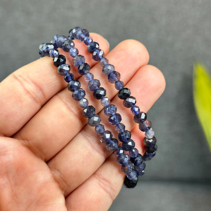 Natural Iolite Mixed Bracelet Size 6mm and 4 mm