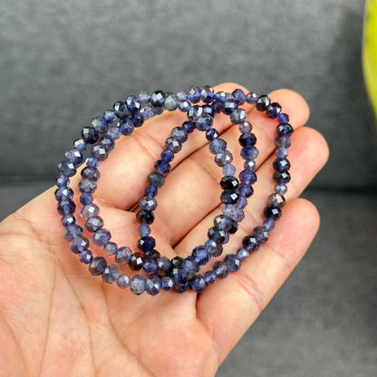 Natural Iolite Mixed Bracelet Size 6mm and 4 mm
