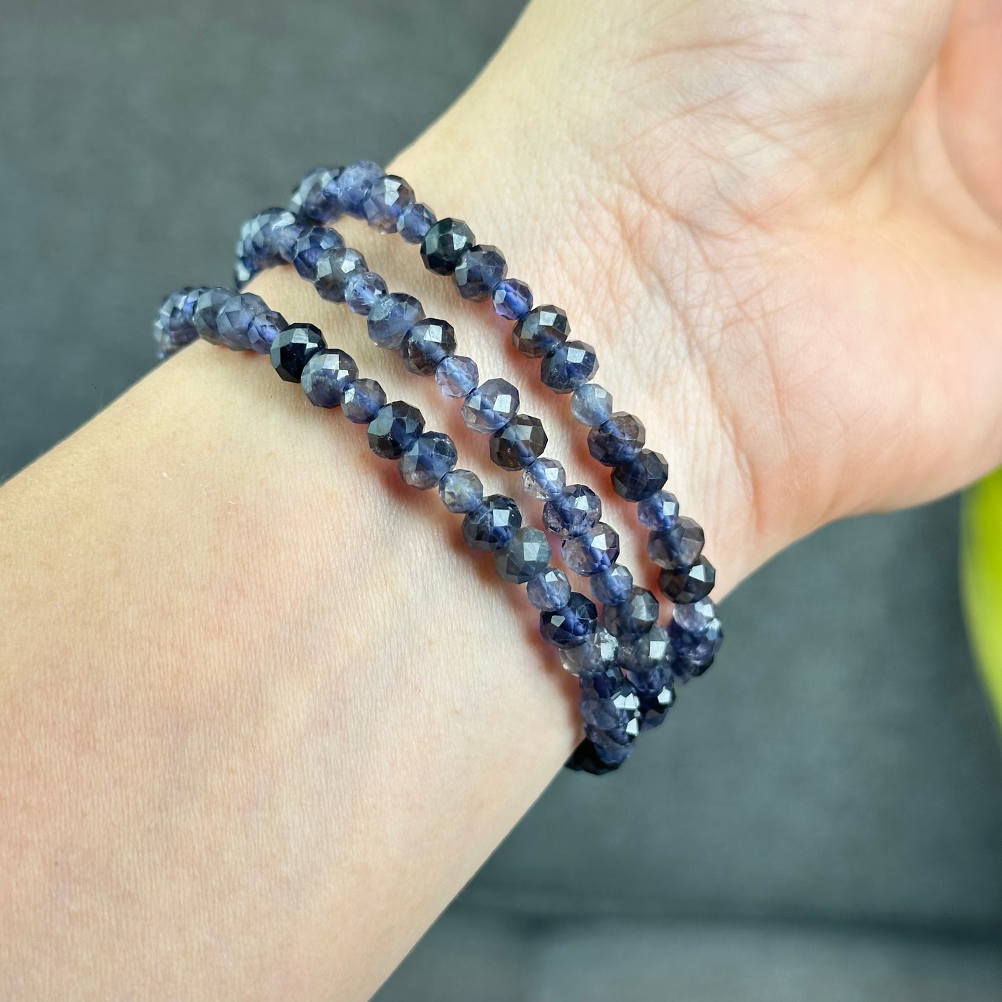 Natural Iolite Mixed Bracelet Size 6mm and 4 mm