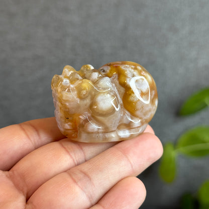 Floral Agate Pixiu Carving