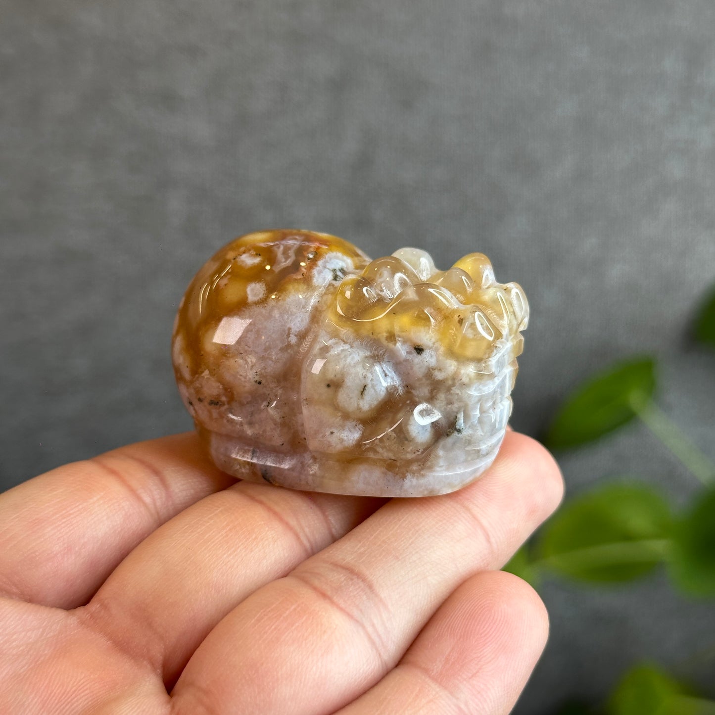 Floral Agate Pixiu Carving