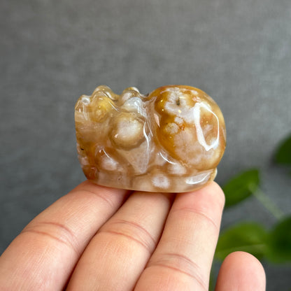 Floral Agate Pixiu Carving