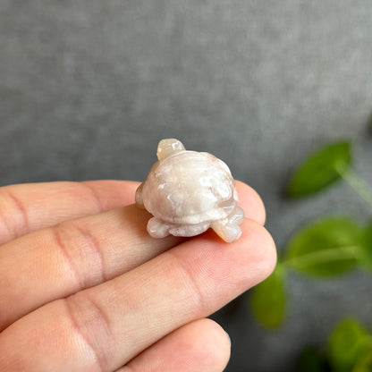 Floral Agate Turtle Carving