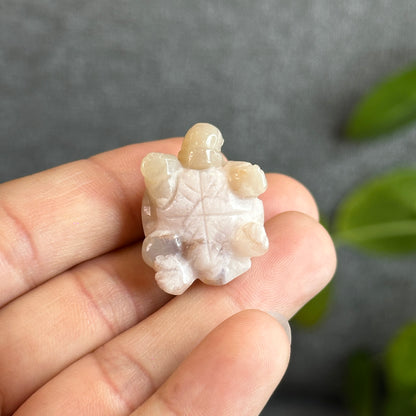 Floral Agate Turtle Carving