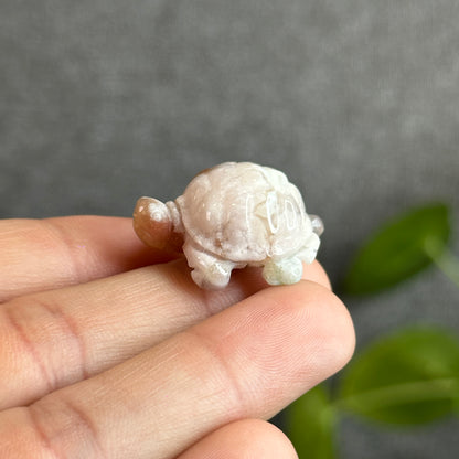 Floral Agate Turtle Carving