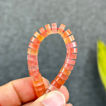Natural Nan Hong Agate Soft Bangle Bracelet Size 7 mm
