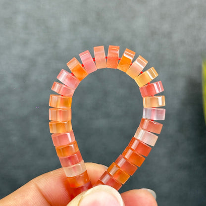 Natural Nan Hong Agate Soft Bangle Bracelet Size 7 mm
