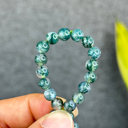 Natural Moss Agate Bracelet Size 6.5 mm