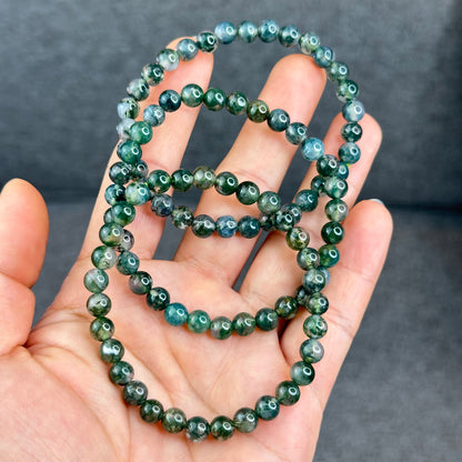 Natural Moss Agate Bracelet Size 6.5 mm