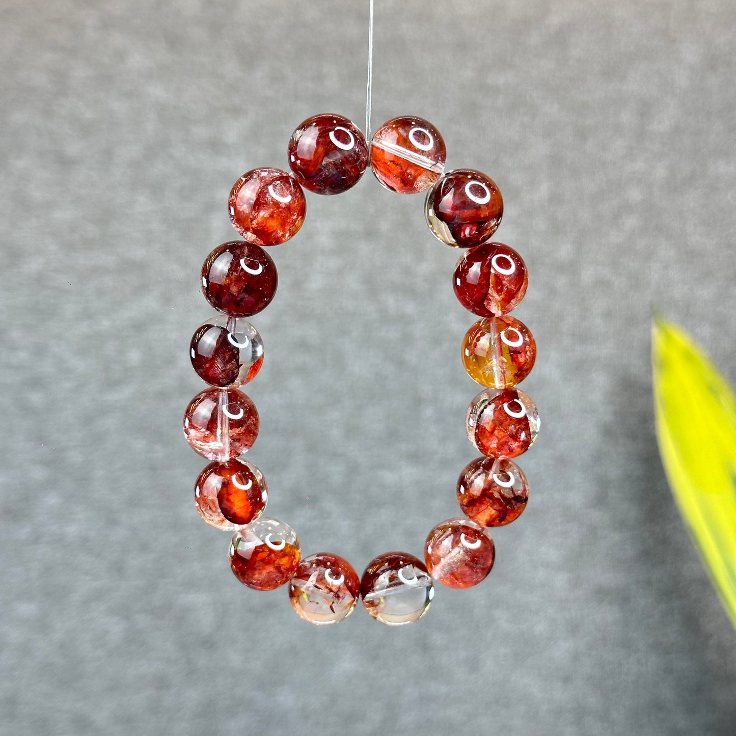 Natural Fire Quartz Bracelet Size 13 mm - High Quality