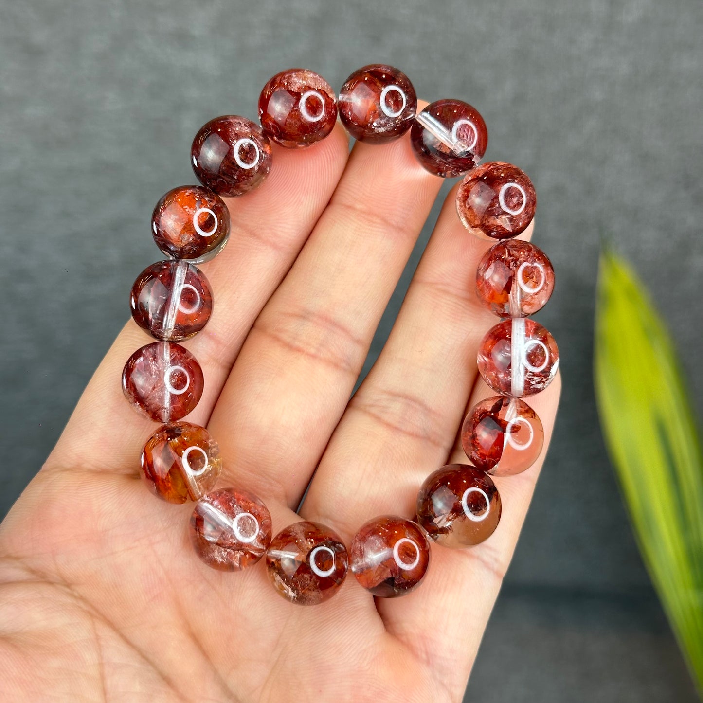 Natural Fire Quartz Bracelet Size 13 mm - High Quality