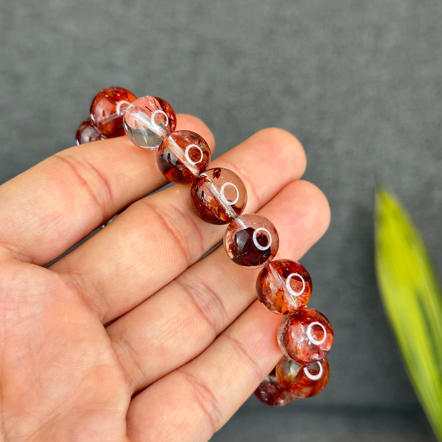 Natural Fire Quartz Bracelet Size 13 mm - High Quality