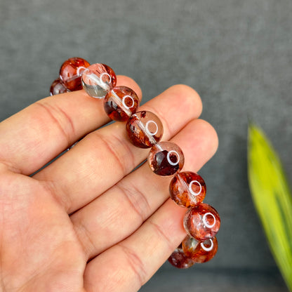 Natural Fire Quartz Bracelet Size 13 mm - High Quality