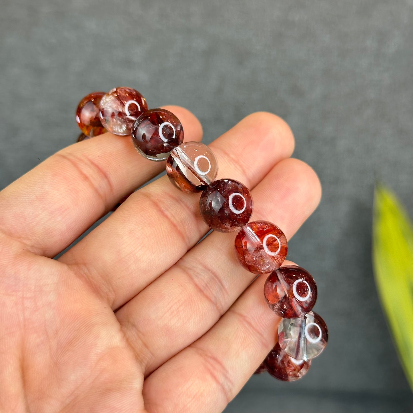 Natural Fire Quartz Bracelet Size 13 mm - High Quality