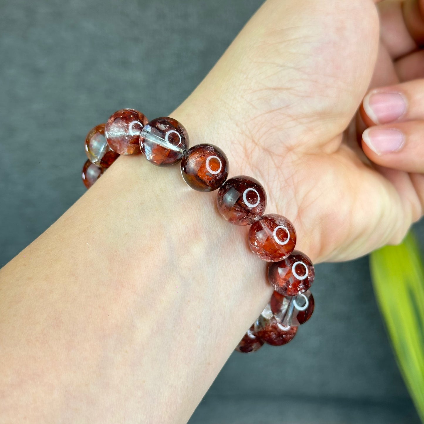 Natural Fire Quartz Bracelet Size 13 mm - High Quality