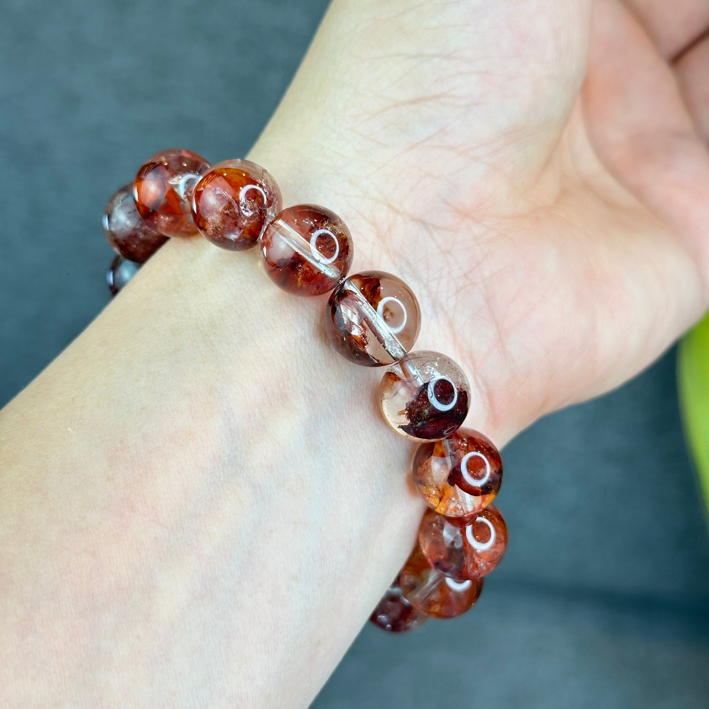 Natural Fire Quartz Bracelet Size 13 mm - High Quality