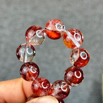 Natural Fire Quartz Bracelet Size 13 mm - High Quality