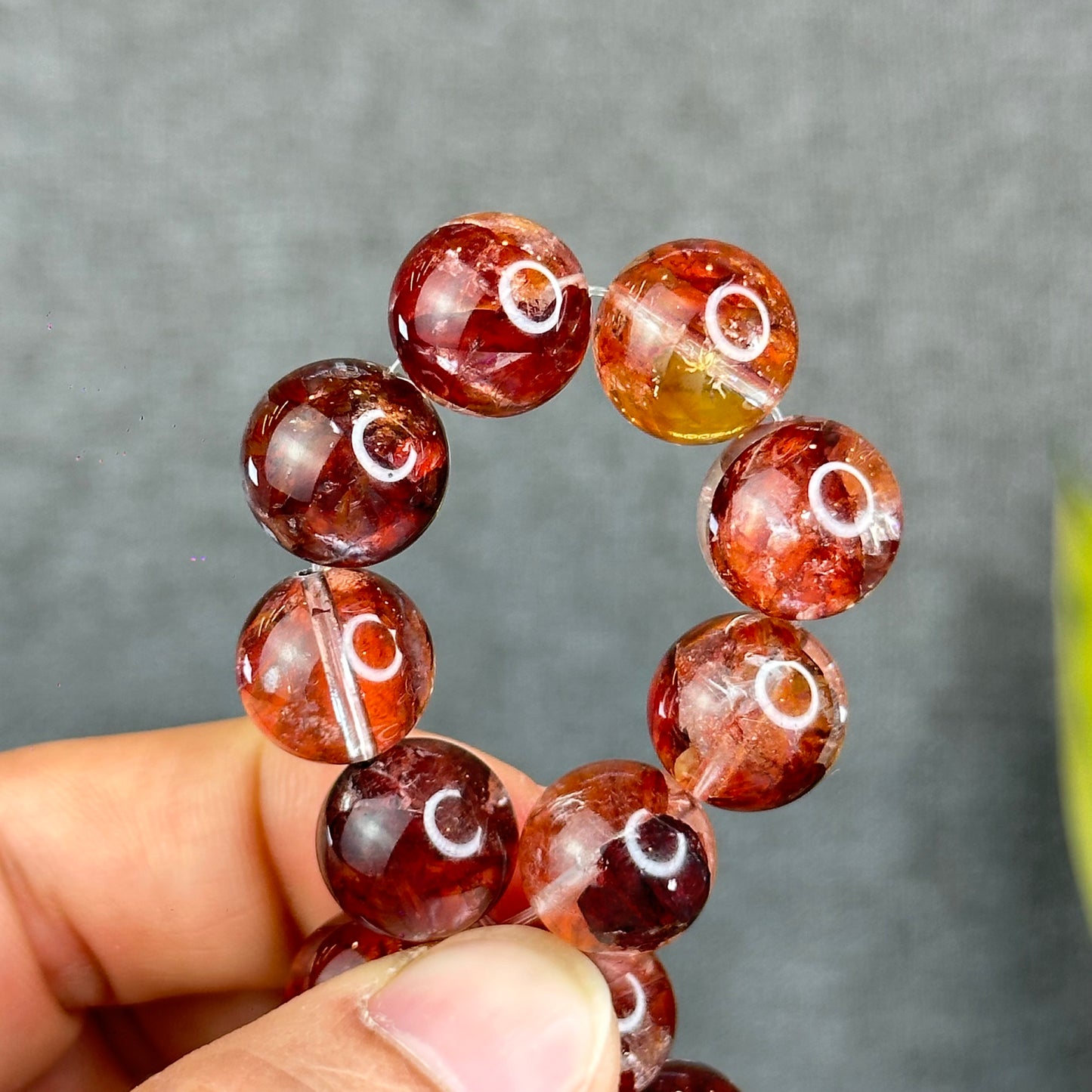 Natural Fire Quartz Bracelet Size 13 mm - High Quality