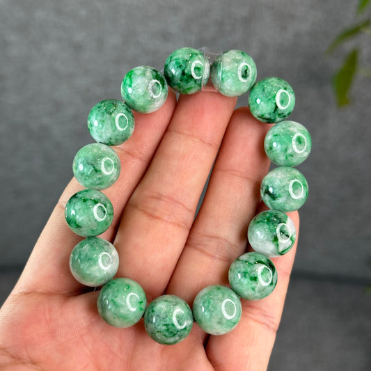 Natural Apple Green Jadeite Jade VIP Bracelet Size 13 mm
