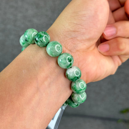 Natural Apple Green Jadeite Jade VIP Bracelet Size 13 mm