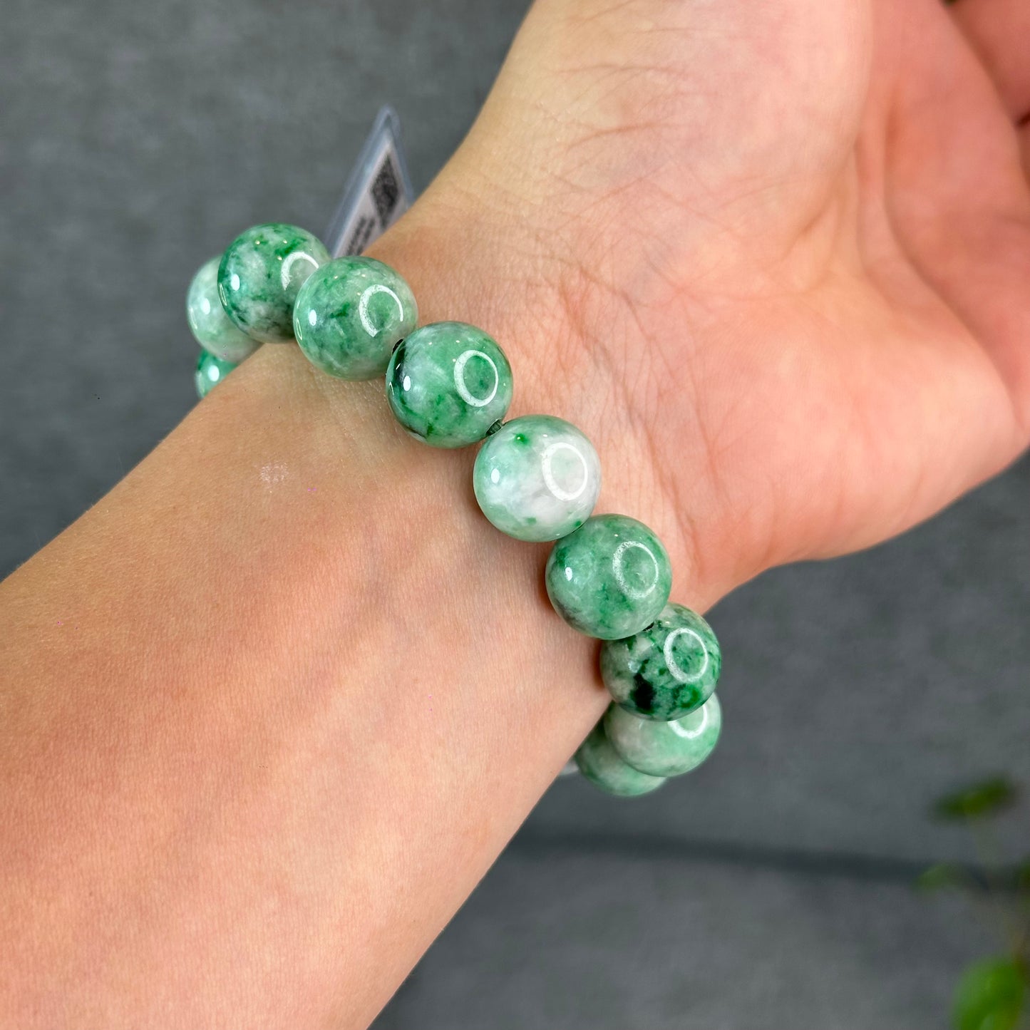 Natural Apple Green Jadeite Jade VIP Bracelet Size 13 mm