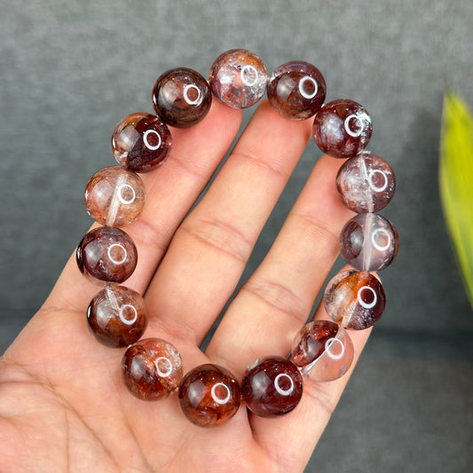 Natural Fire Quartz Bracelet Size 15 mm - High Quality