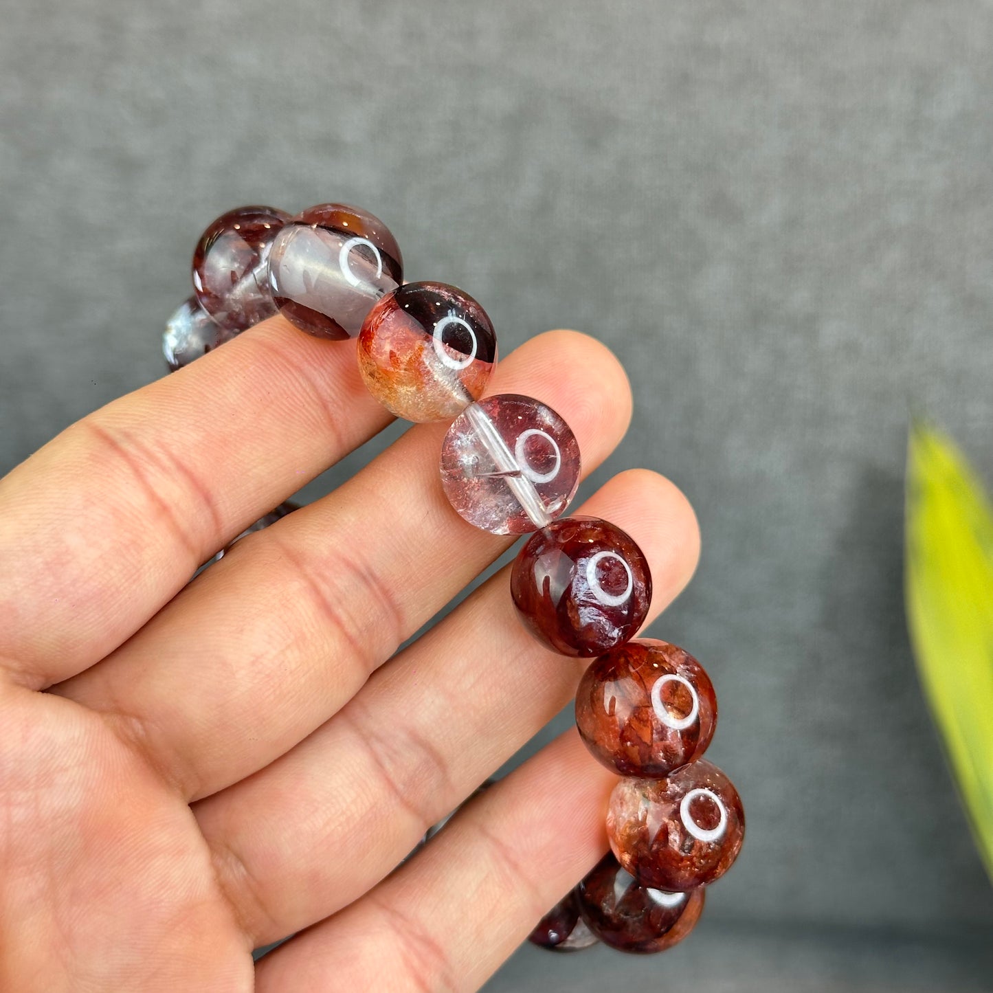 Natural Fire Quartz Bracelet Size 15 mm - High Quality
