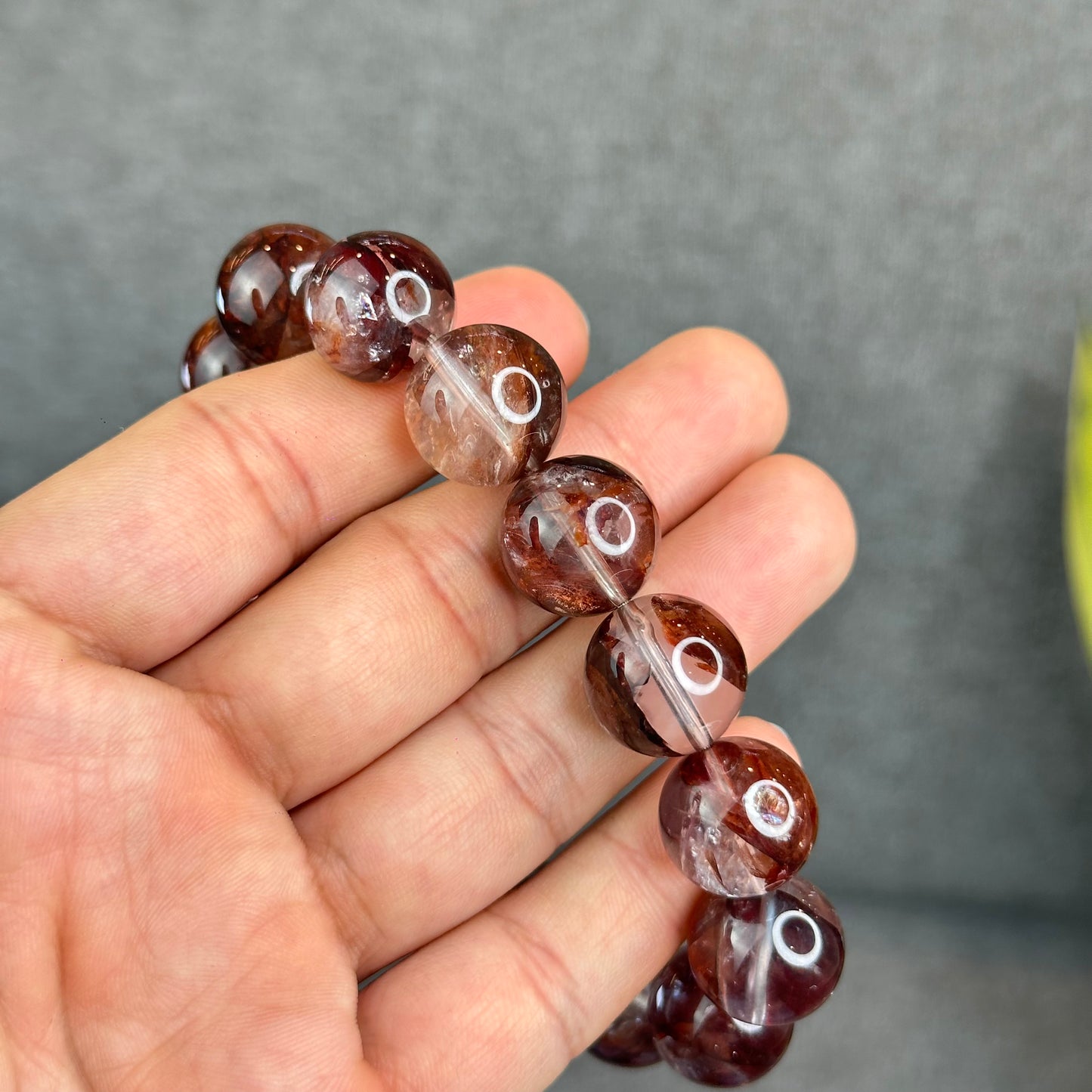 Natural Fire Quartz Bracelet Size 15 mm - High Quality