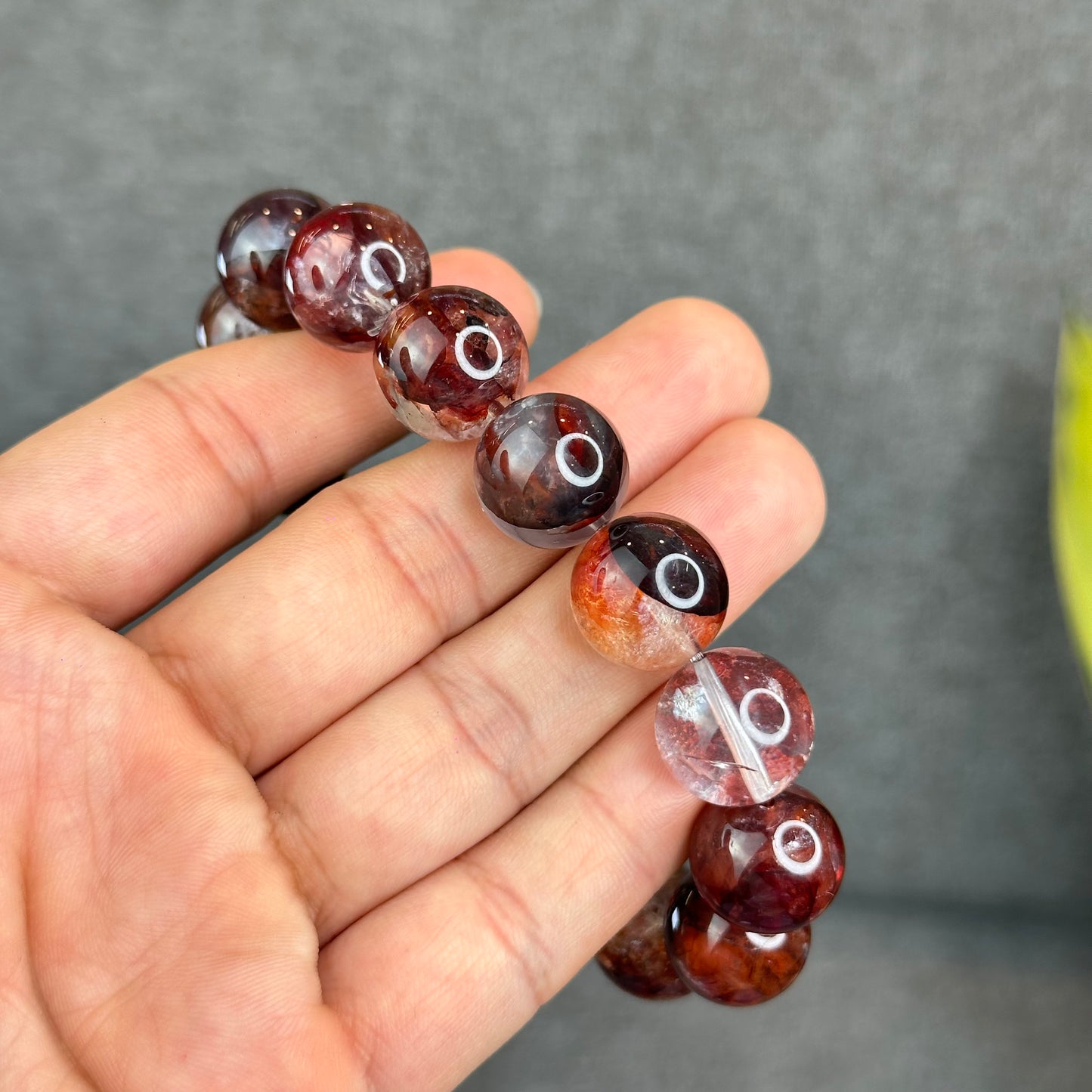 Natural Fire Quartz Bracelet Size 15 mm - High Quality