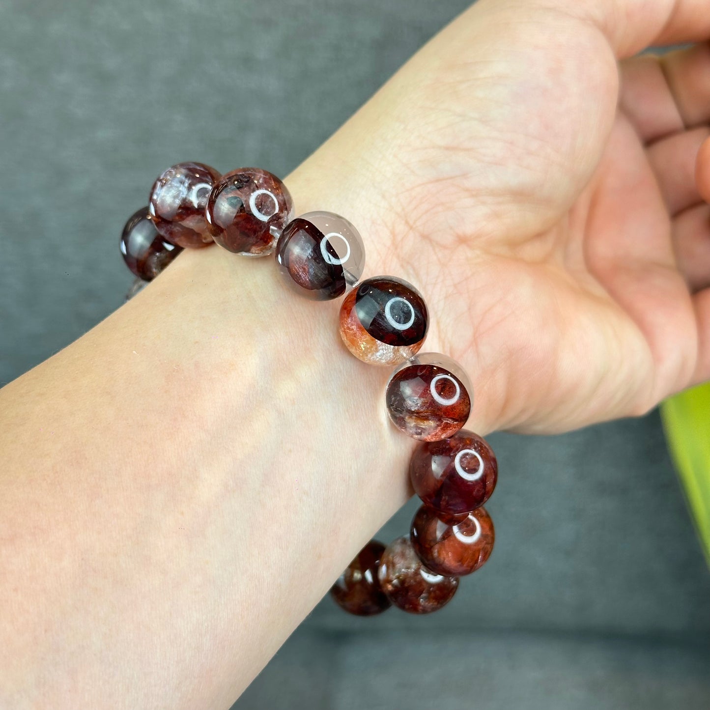 Natural Fire Quartz Bracelet Size 15 mm - High Quality