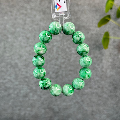 Natural Apple Green Jadeite Jade VIP Bracelet Size 13.7 mm