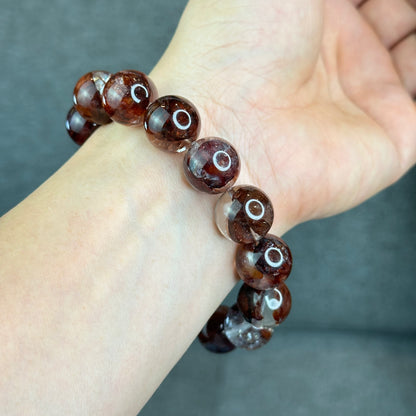 Natural Fire Quartz Bracelet Size 15 mm - High Quality