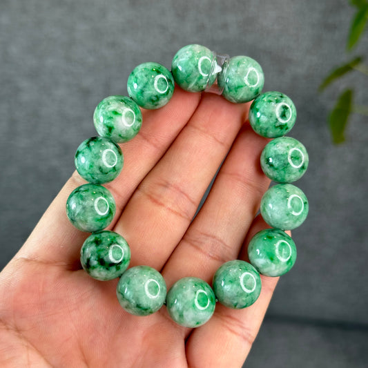 Natural Apple Green Jadeite Jade VIP Bracelet Size 13.7 mm