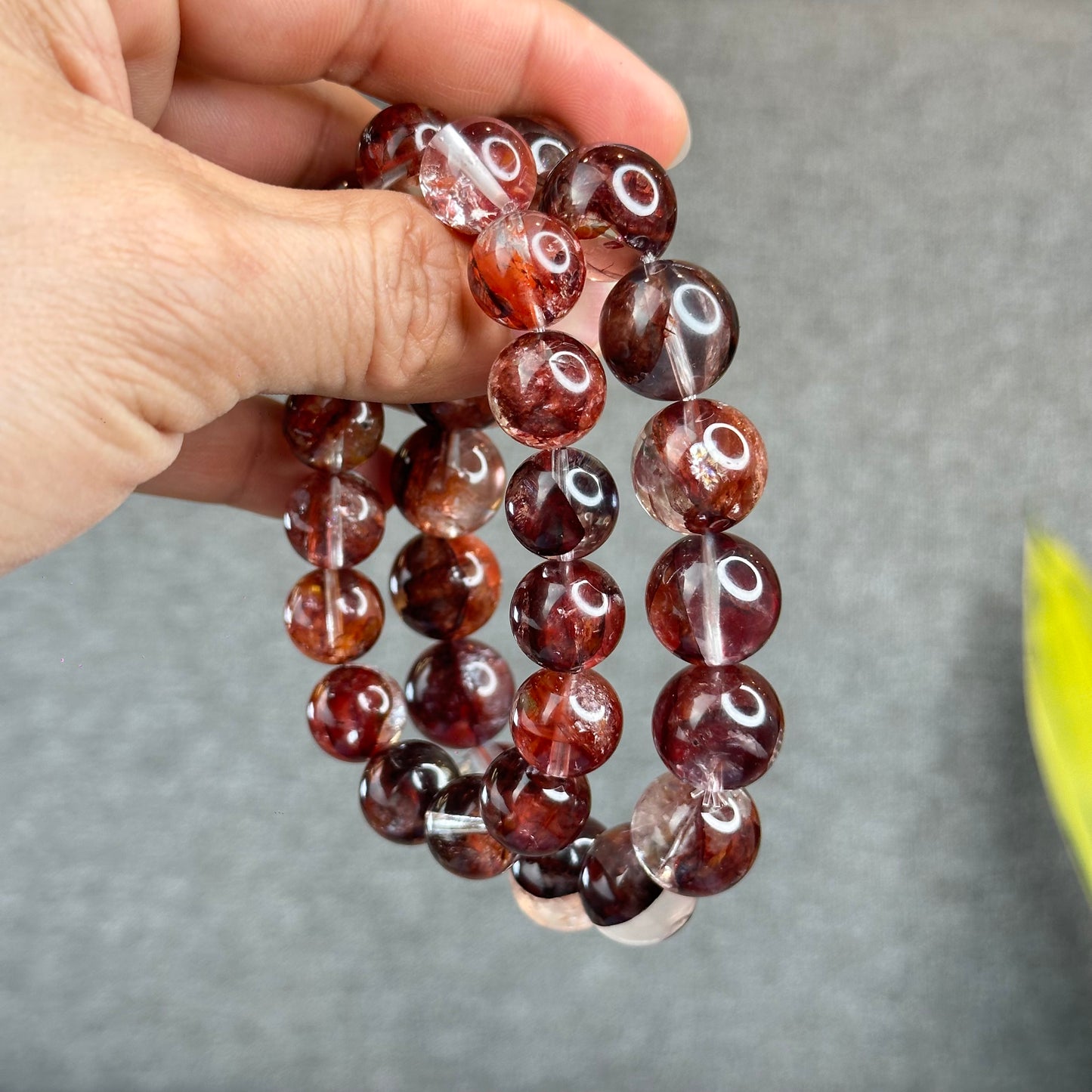 Natural Fire Quartz Bracelet Size 15 mm - High Quality