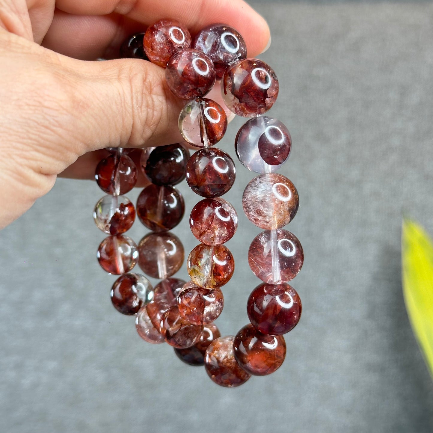 Natural Fire Quartz Bracelet Size 15 mm - High Quality