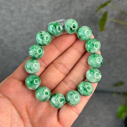 Natural Apple Green Jadeite Jade VIP Bracelet Size 13.7 mm