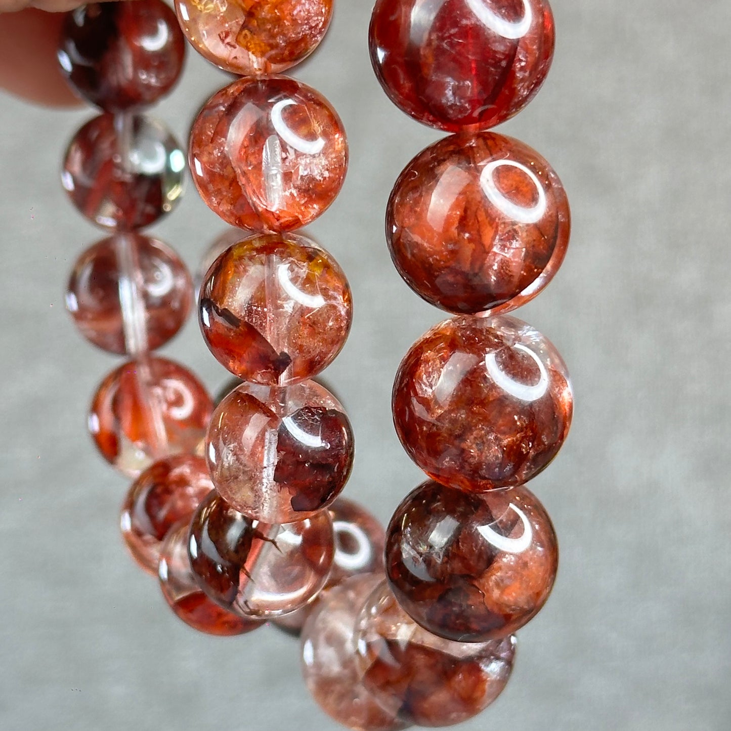 Natural Fire Quartz Bracelet Size 15 mm - High Quality
