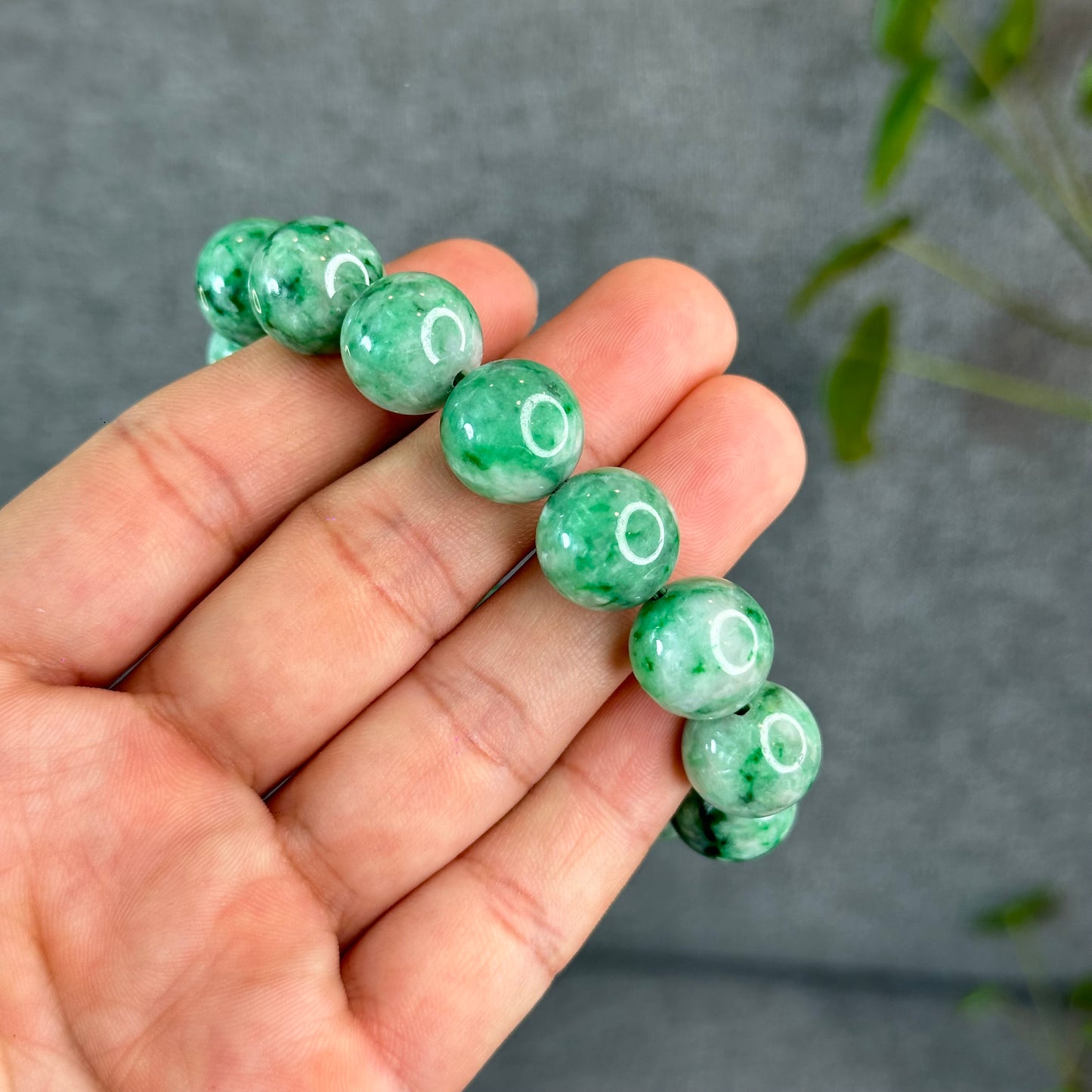 Natural Apple Green Jadeite Jade VIP Bracelet Size 13.7 mm