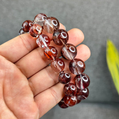 Natural Fire Quartz Bracelet Size 15 mm - High Quality